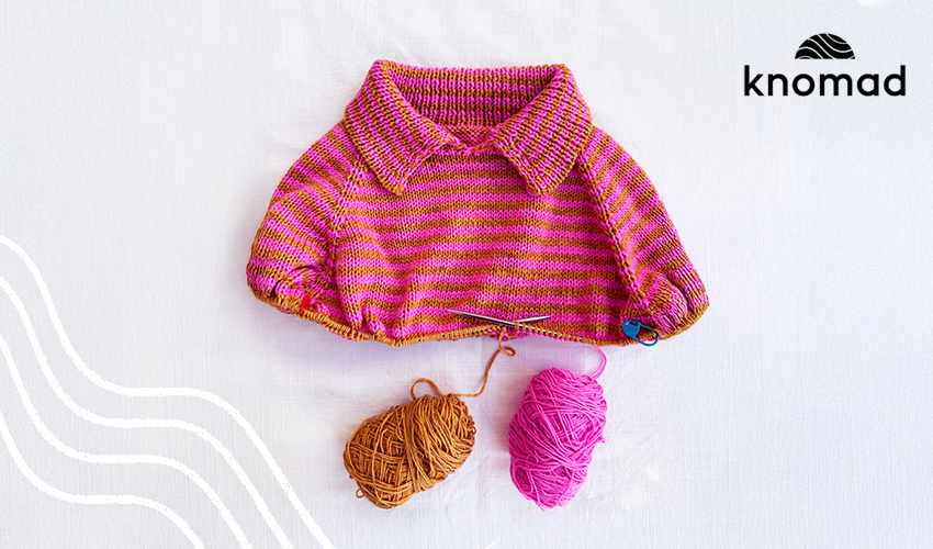 Dye and Knit a Stripe Pullover in Soleil Fingering Merino Cotton Yarn