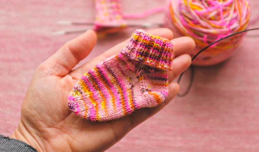 knitted baby sock