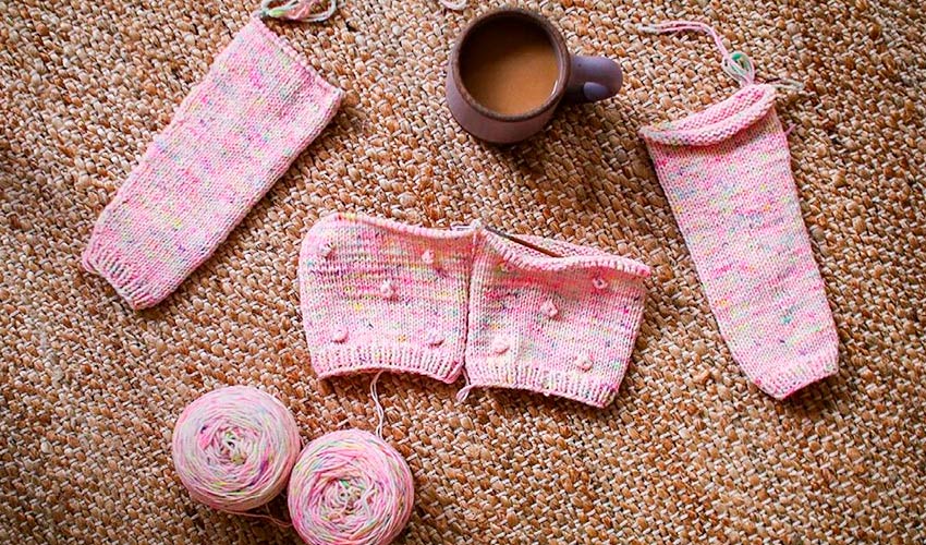 sweater pink knitting