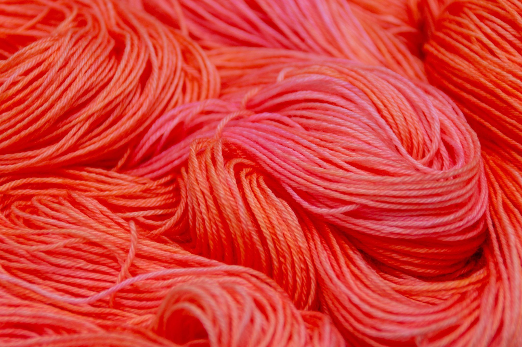 Yarn Dyeing Bright Coral with Food Coloring Knomad Yarn