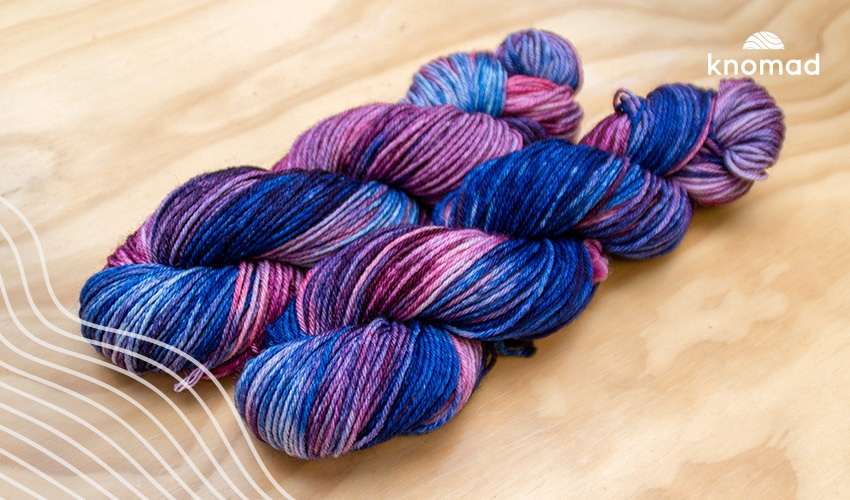 Blueberry Inspired RIT Dye on Marshmallow Worsted