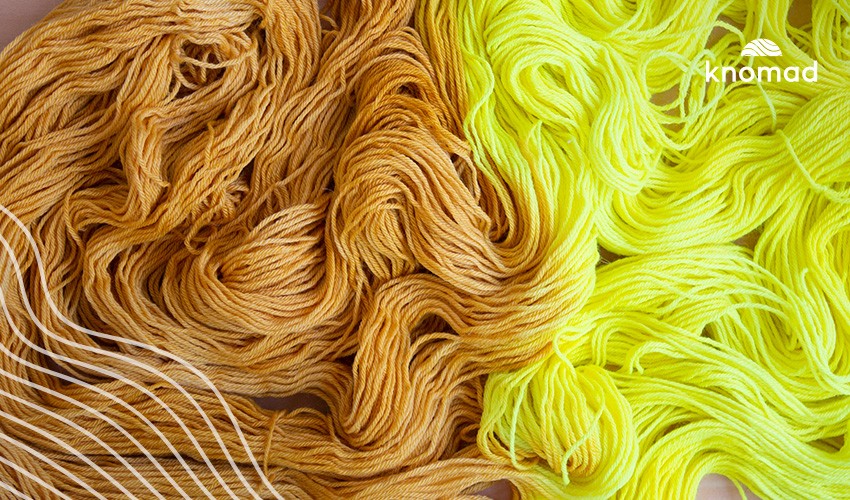 How to dye a two color dip dye yarn on Knomad Ivory