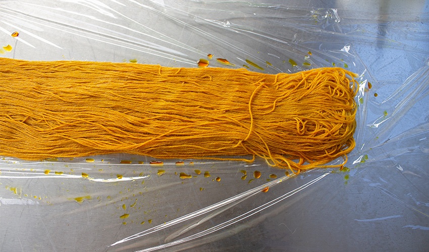 Mustard colored yarn