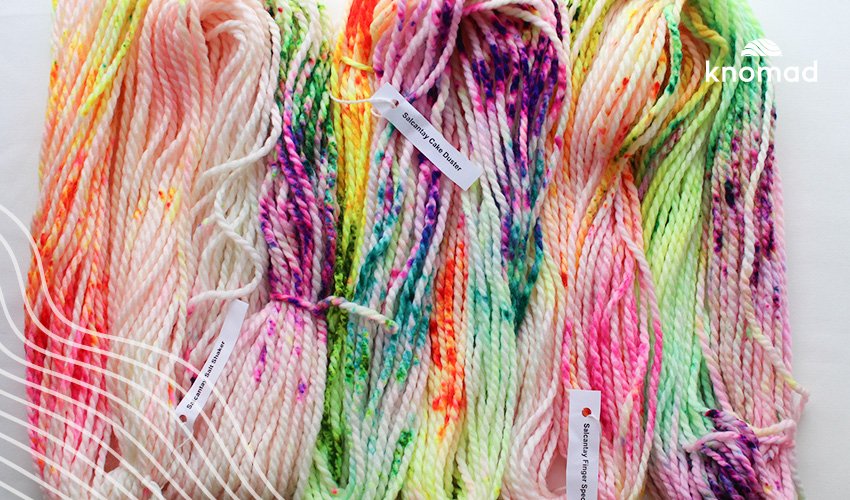Speckling yarn: 5 different bases and 3 different ways for the ultimate cross comparison