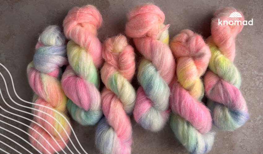 Dyeing a Cotton Candy Rainbow Cloud on Cirrus Superkid Mohair Silk