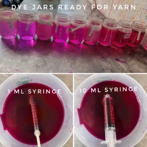 dye jars ready for yarn