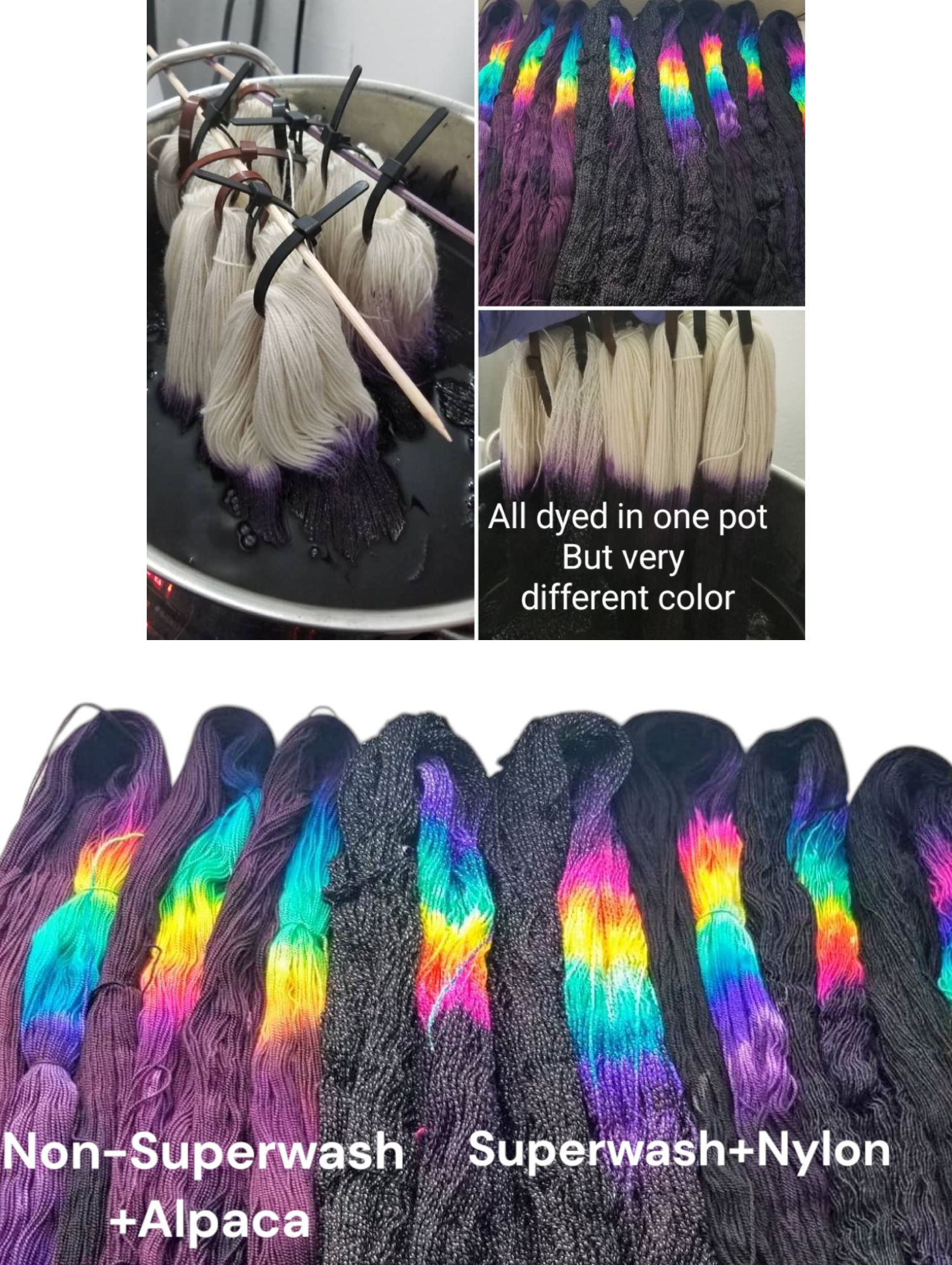 Non superwash alpaca and superwash nylon